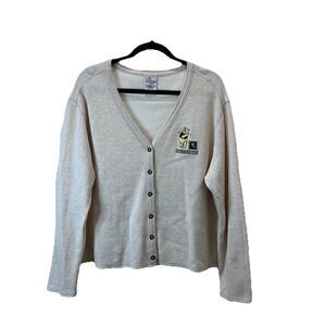 Disney Store Winnie the Pooh Silly Old Bear Cream Button Cardigan Womens Size XL